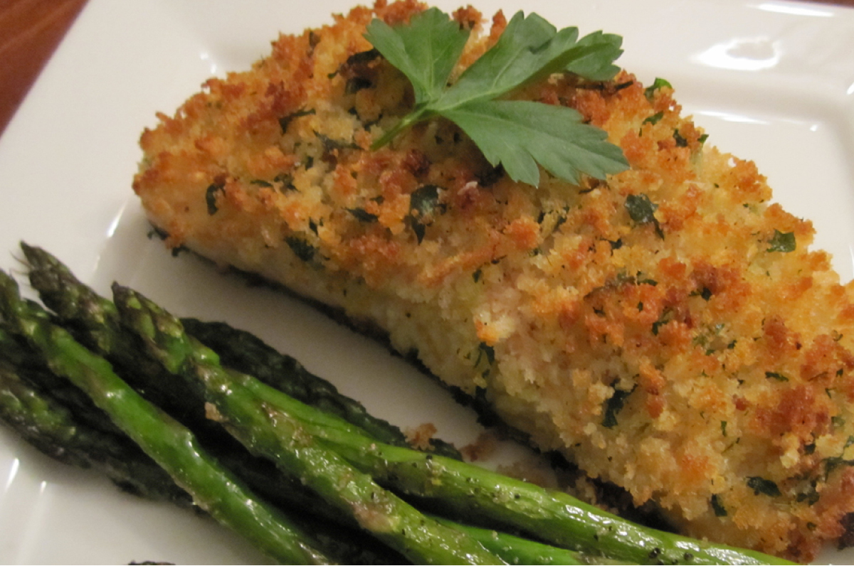 Halibut Crusted with Panko